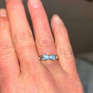 Elegant Blue Gemstone Bow Ring